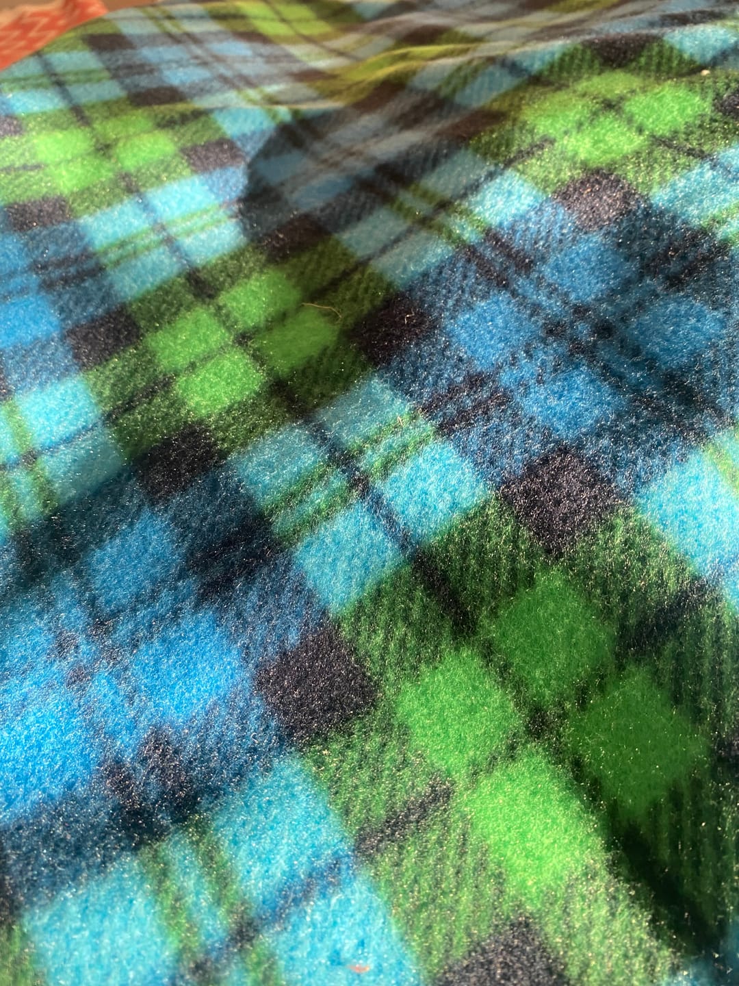 Customer photo review of Bright Check Anti Pill Polar Fleece Fabric