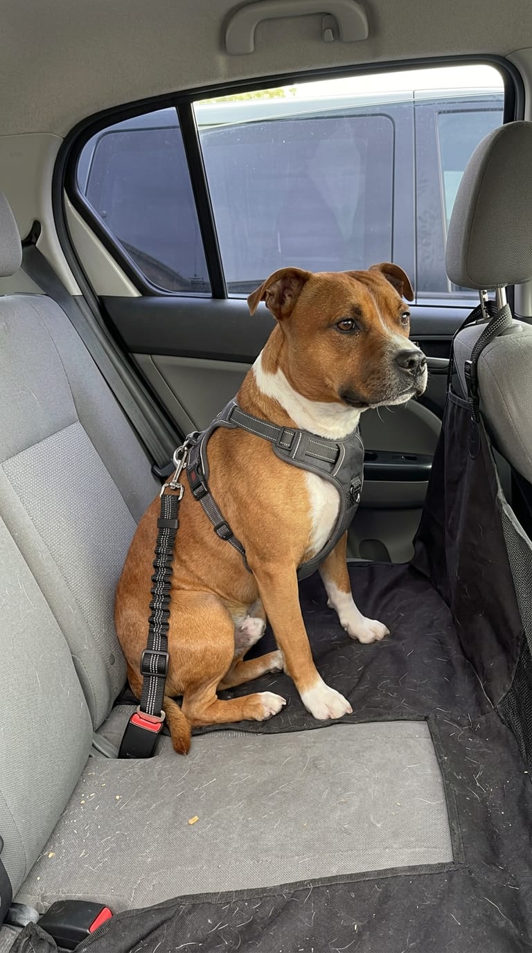 Customer photo review of Cinturón de seguridad para perros