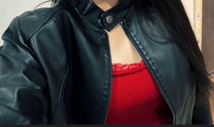 Customer photo review of Women's Faux Leather Zipper Jacket,  Motorcycle Stand Collar Short PU Outer Slim Jacket