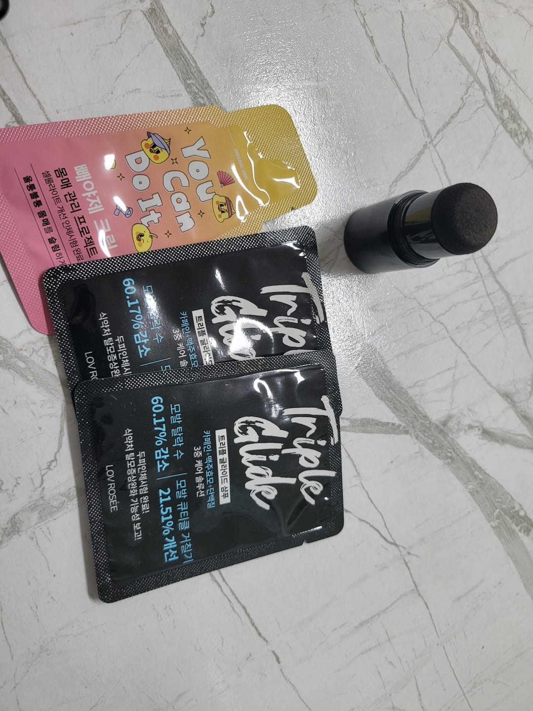 Customer photo review of LOV ROSÉE Caffeine Hairline Cushion Stick 3g