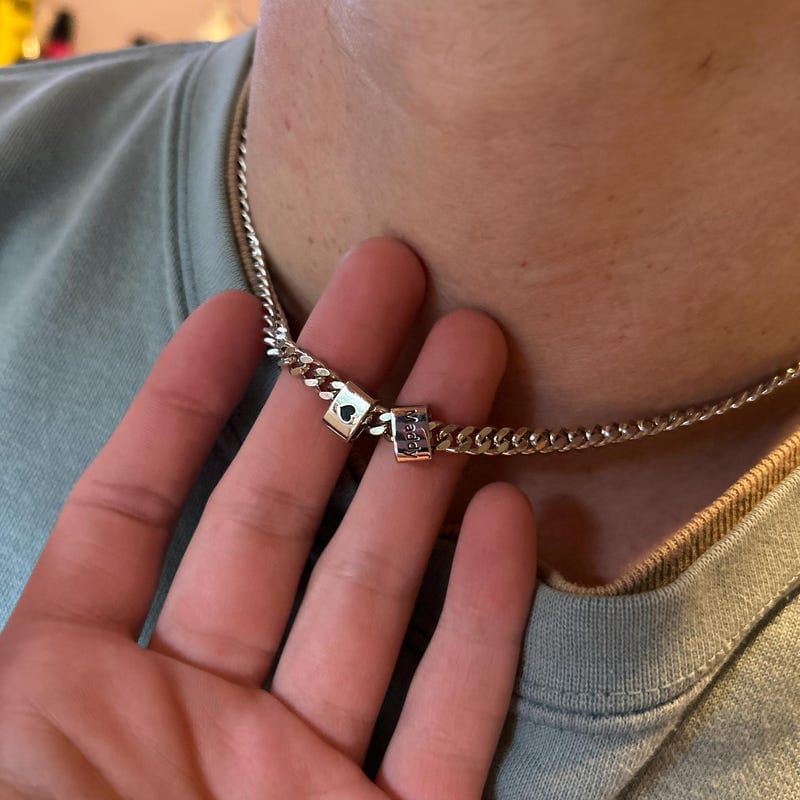 Customer photo review of For Him | Custom Name Bead Necklace