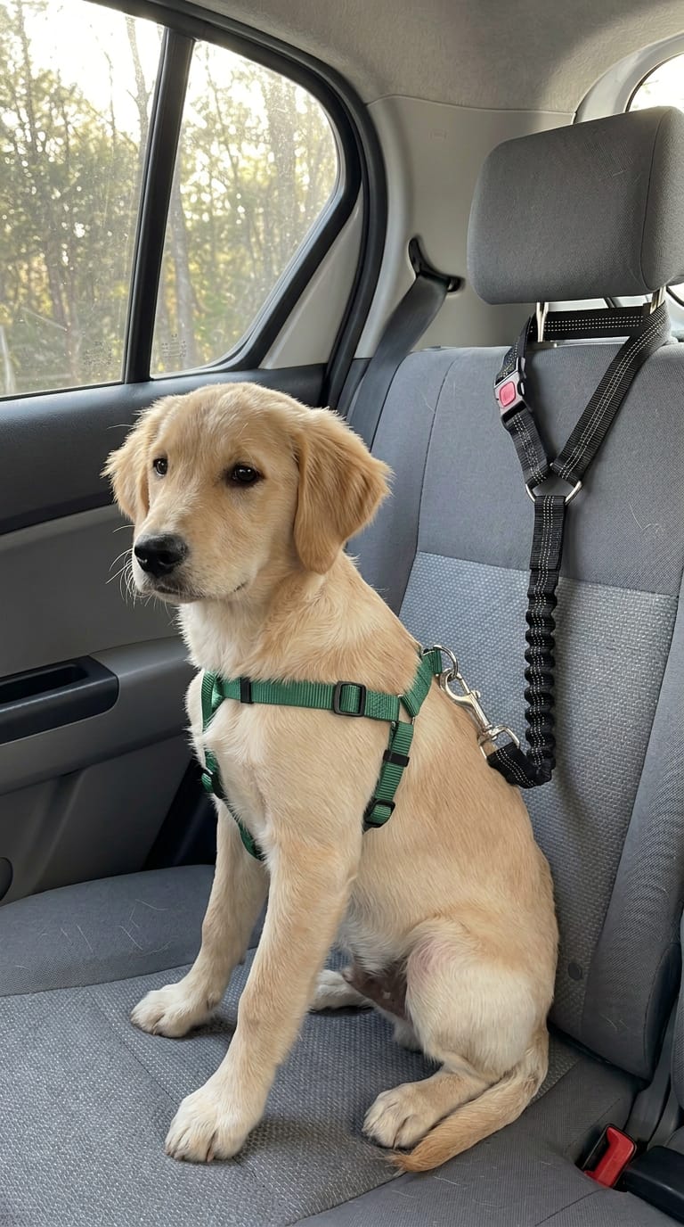 Customer photo review of Cinturón de seguridad para perros