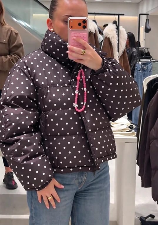 Customer photo review of Angela Quilted Cropped Puffer Jacket