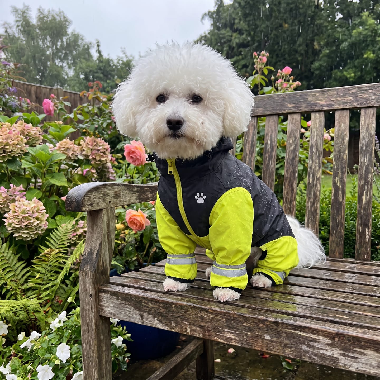 Customer photo review of Imperméable à 4 Pattes : Votre Chien au Sec et Bien Visible