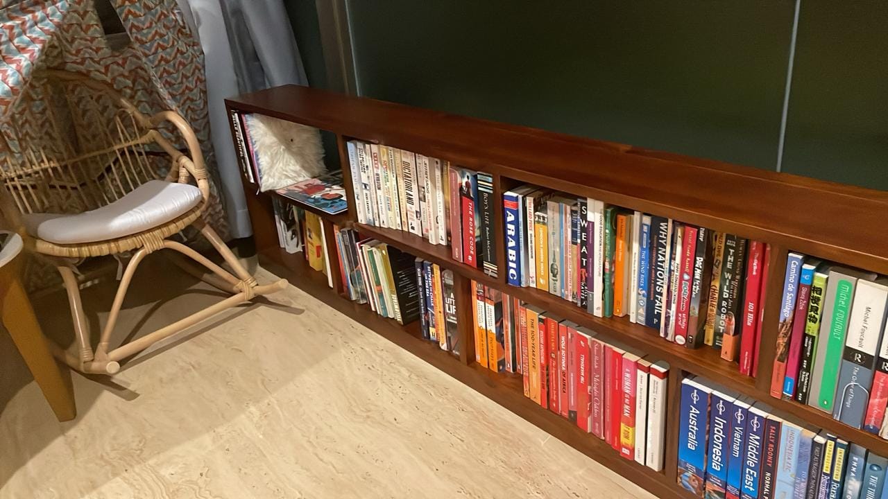 Customer photo review of 8 Sections Lowline Teak Bookshelf