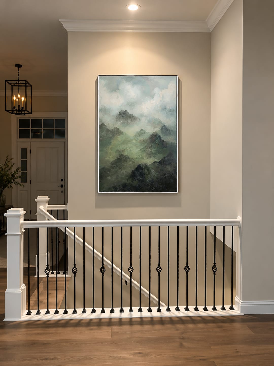 Customer photo review of "Whispering Ridges" – Moody Impressionist Alpine Mist Textured Oil Painting