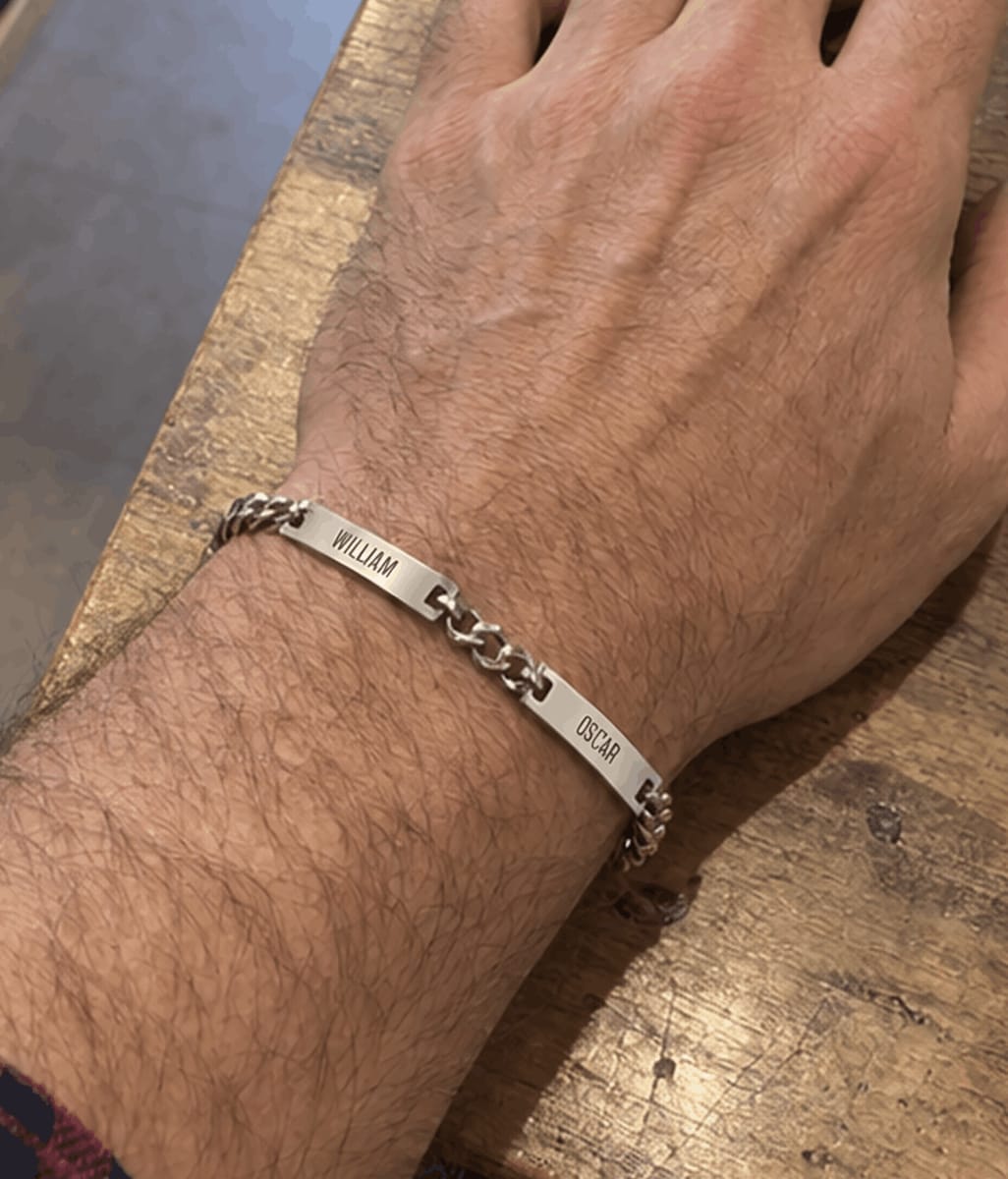 Customer photo review of For Him | Custom Name Bar Bracelet