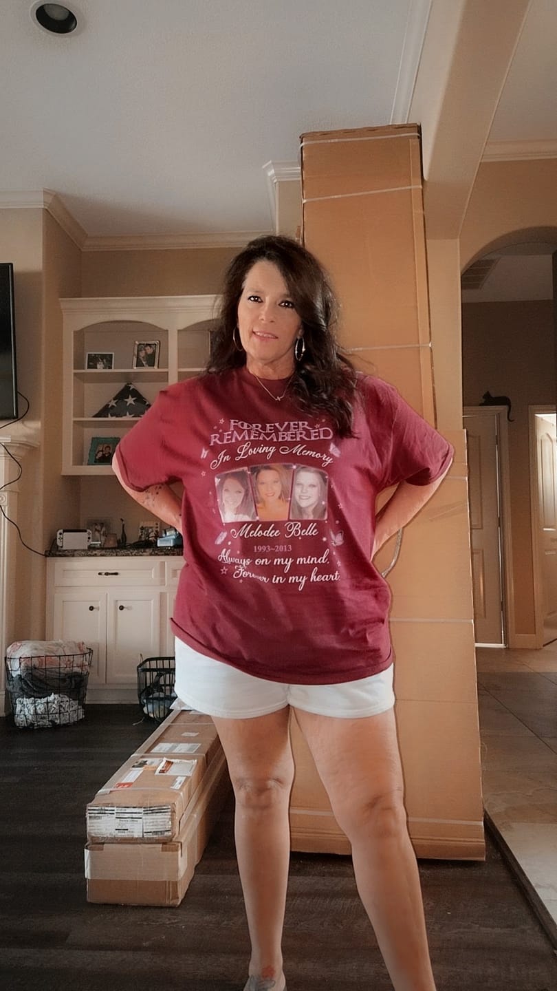 Customer photo review of Personalized Photo Memorial Forever Remembered In Loving Memory T-Shirt