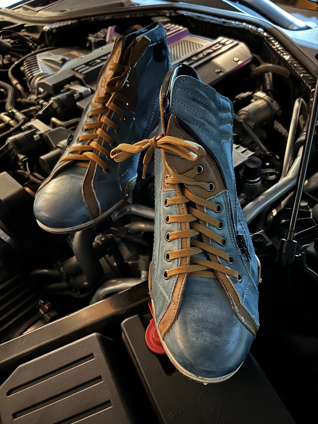 Customer photo review of Men's GrandPrix High-Top Sneaker in Monza Indigo