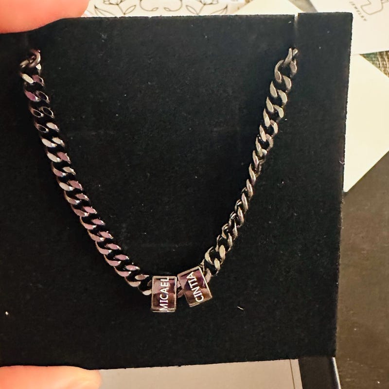 Customer photo review of For Him | Custom Name Bead Necklace