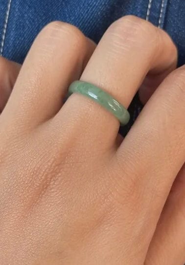 Customer photo review of Grade A Ice-Variety Imperial Green Jadeite Wealth Ring
