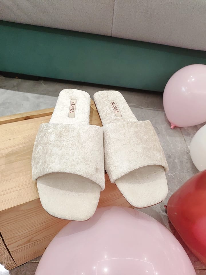Customer photo review of Snow Jewel Crystal Velvet House Indoor Slipper