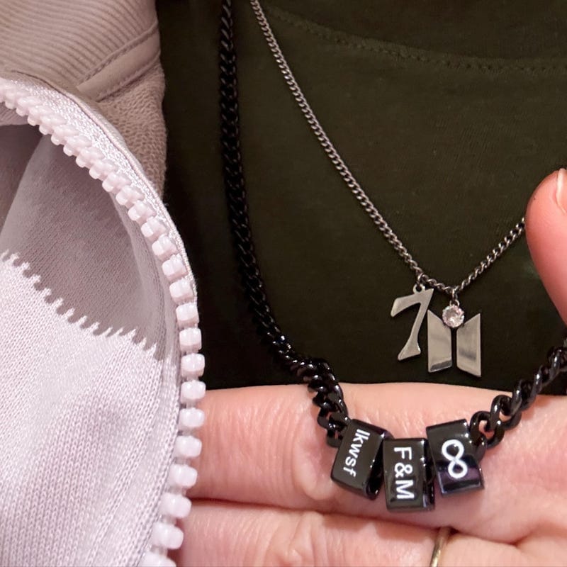 Customer photo review of For Him | Custom Name Bead Necklace