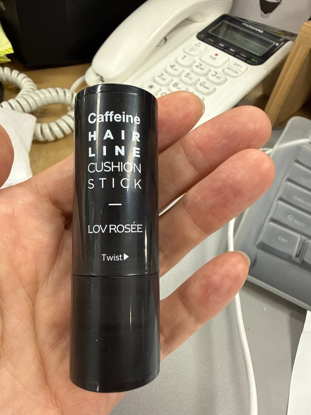 Customer photo review of LOV ROSÉE Caffeine Hairline Cushion Stick 3g