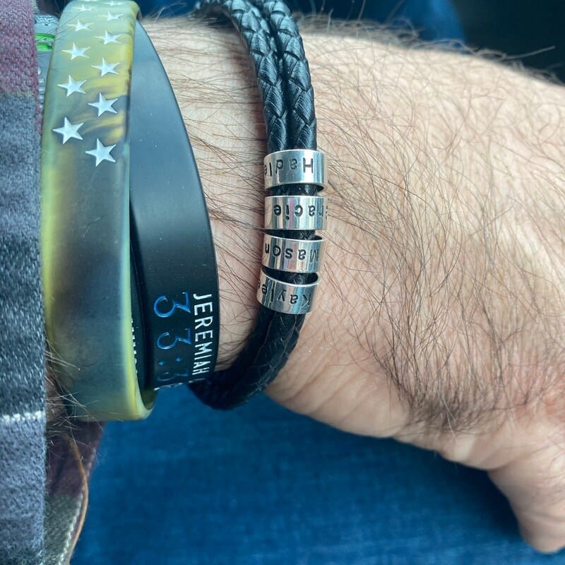 Customer photo review of For Him | Custom Name Bead Bracelet