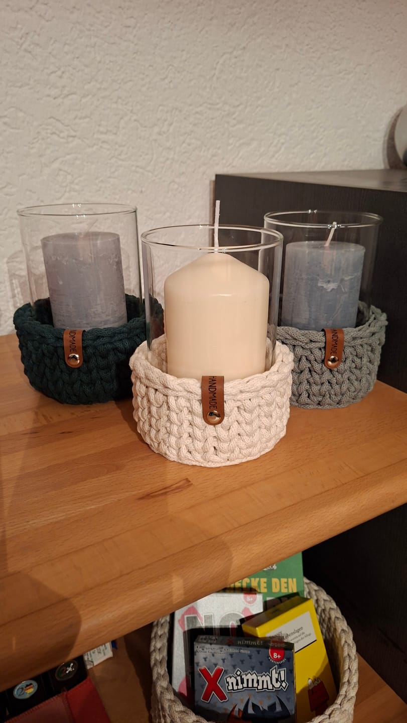 Customer photo review of Label-Set "HANDMADE" - RotBraun - CS0018 - für Häkelkörbe etc.