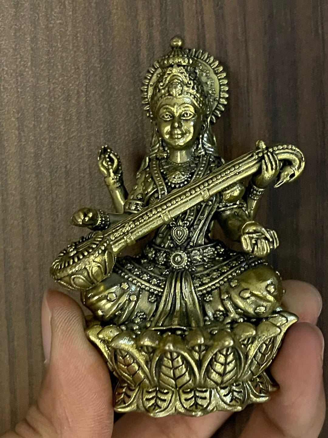 Customer photo review of Saraswati Ji Brass Idol | Vastu Remedy for Wisdom, Learning & Artistic Growth | 3–6 Inch | 110–900 g