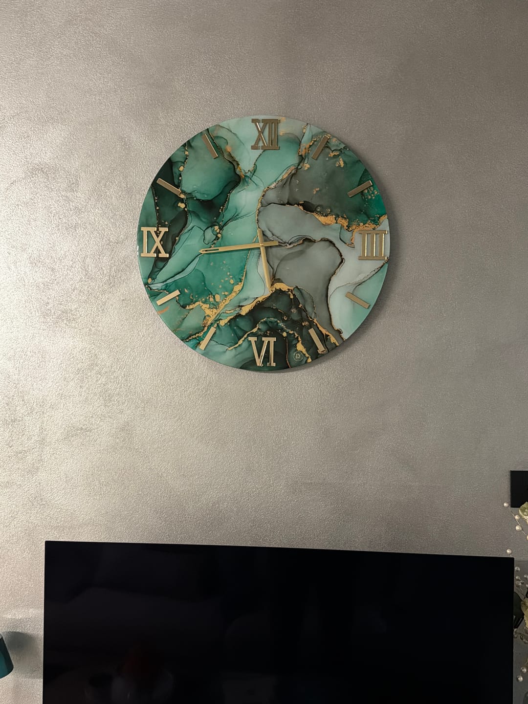 Customer photo review of Orologio da parete effetto marmo Smeraldo design moderno