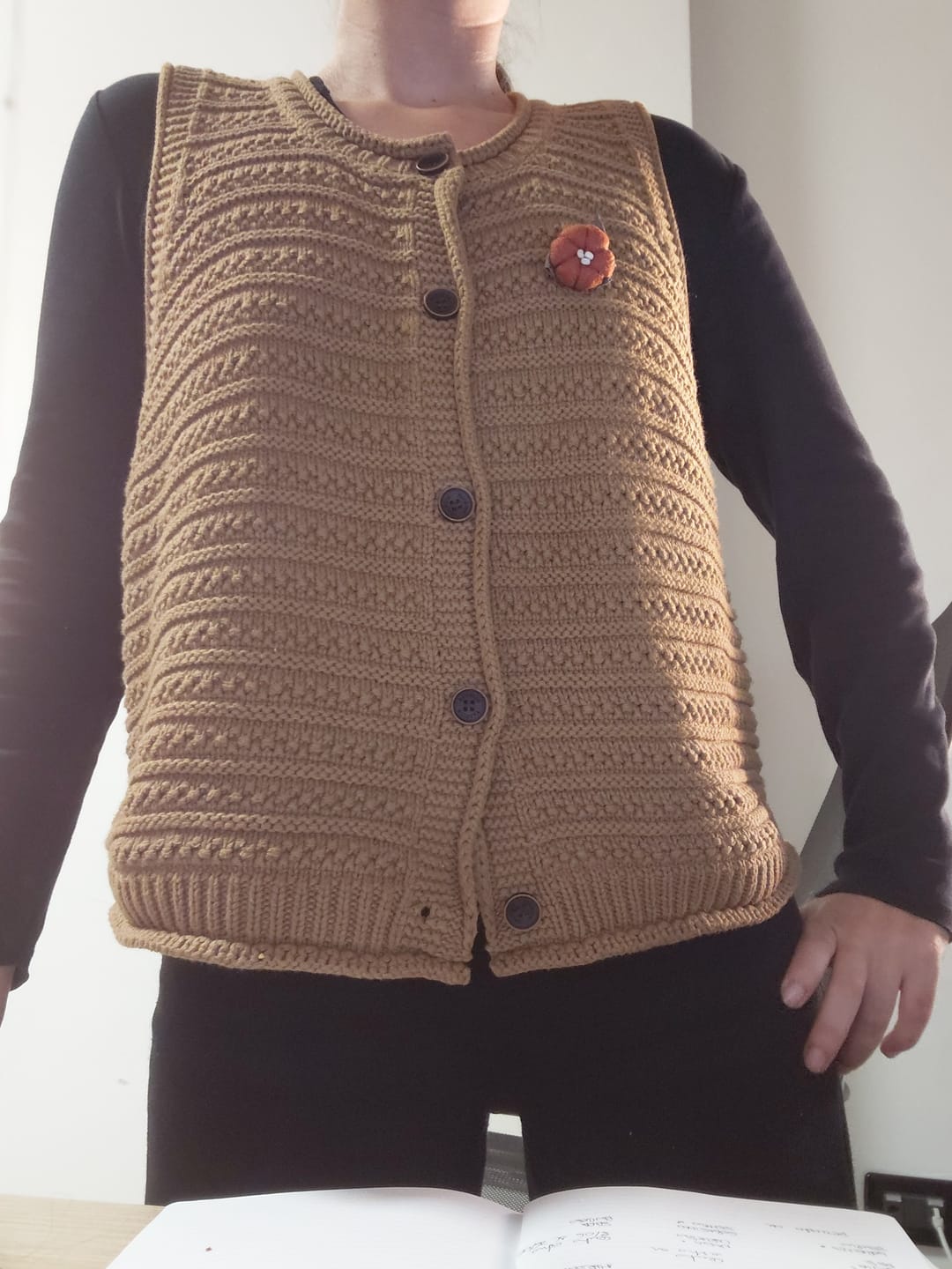 Customer photo review of Women Spring Pure Color Knit O-Neck Cardigan Vest