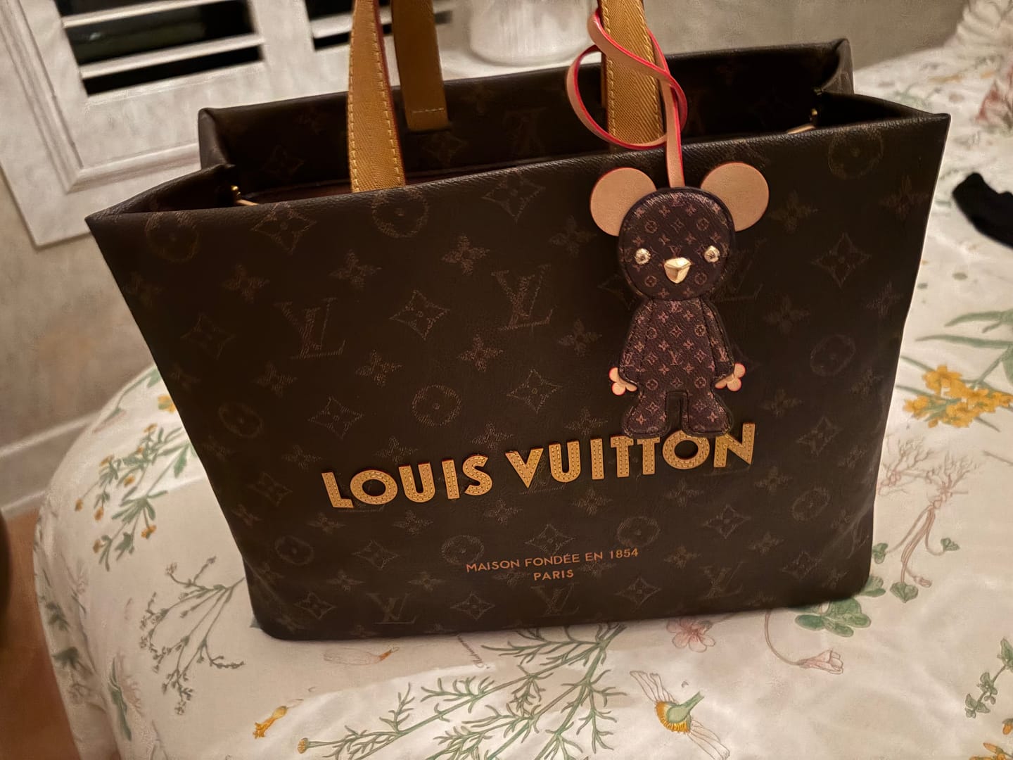 Customer photo review of LV Cute Bear Leather Bag Charm