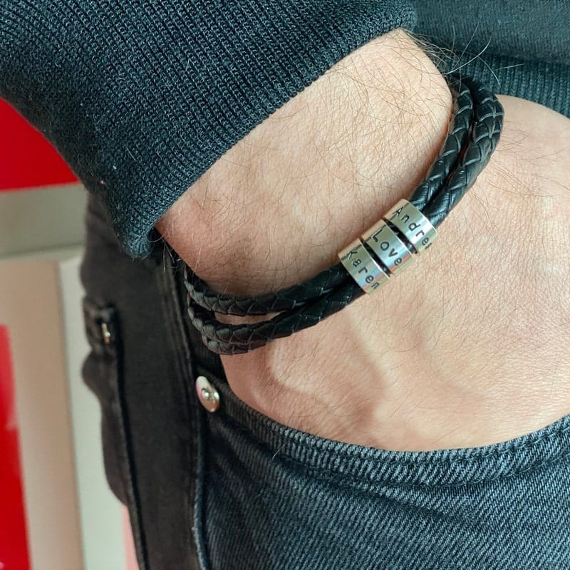 Customer photo review of For Him | Custom Name Bead Bracelet