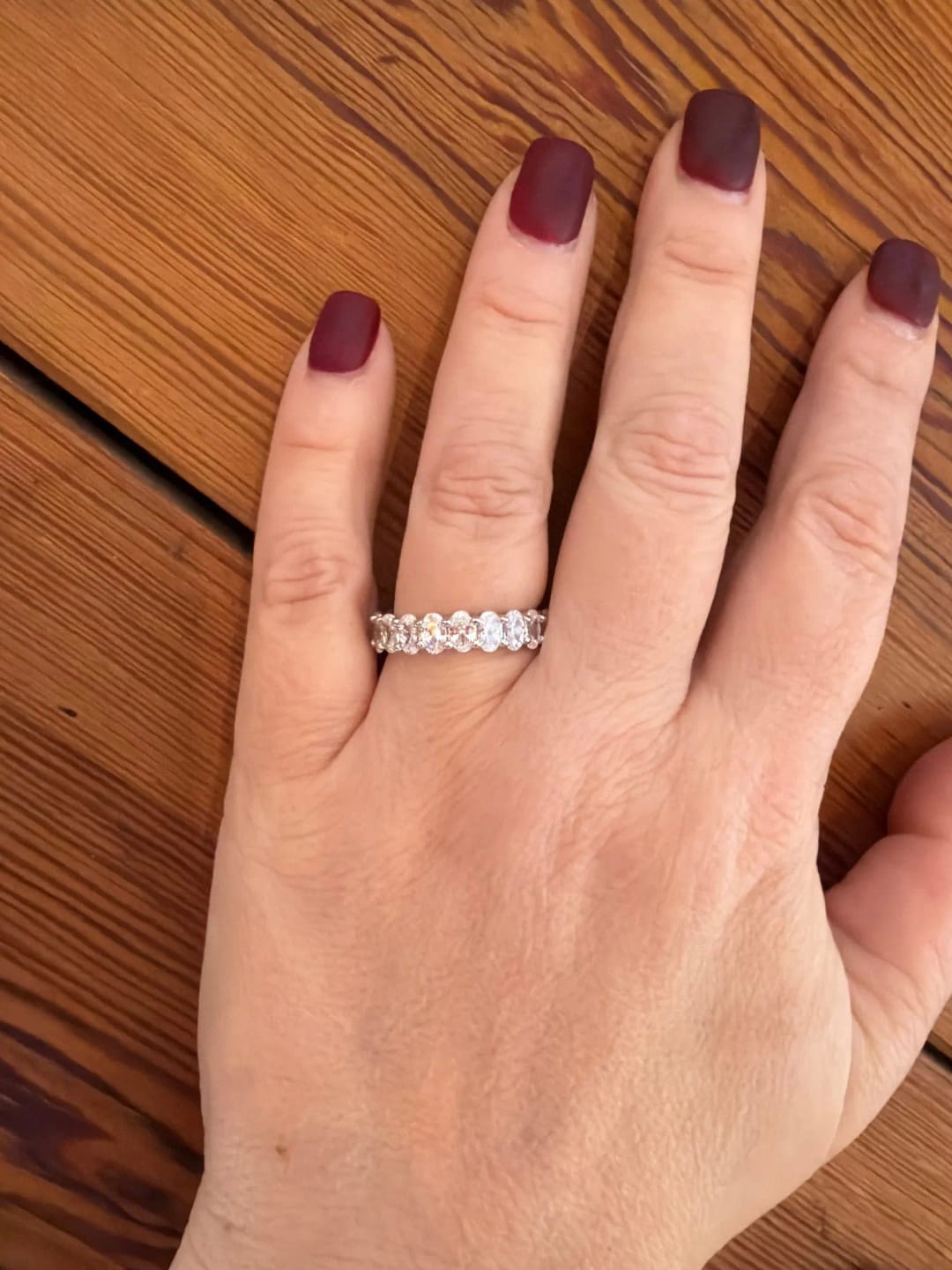 Customer photo review of Full Eternity Oval Cut Moissanite Band