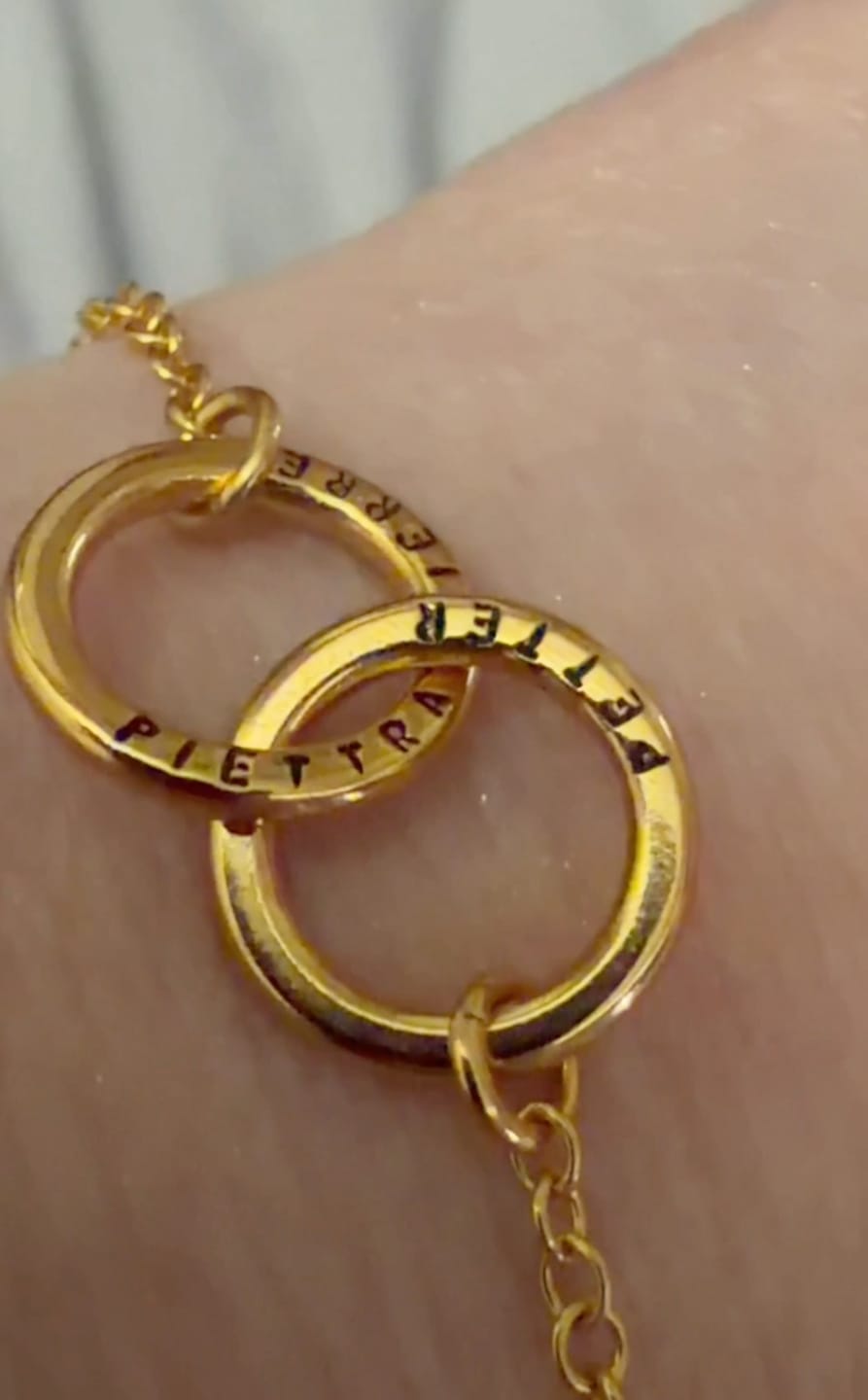Customer photo review of Custom Ring Name Bracelet