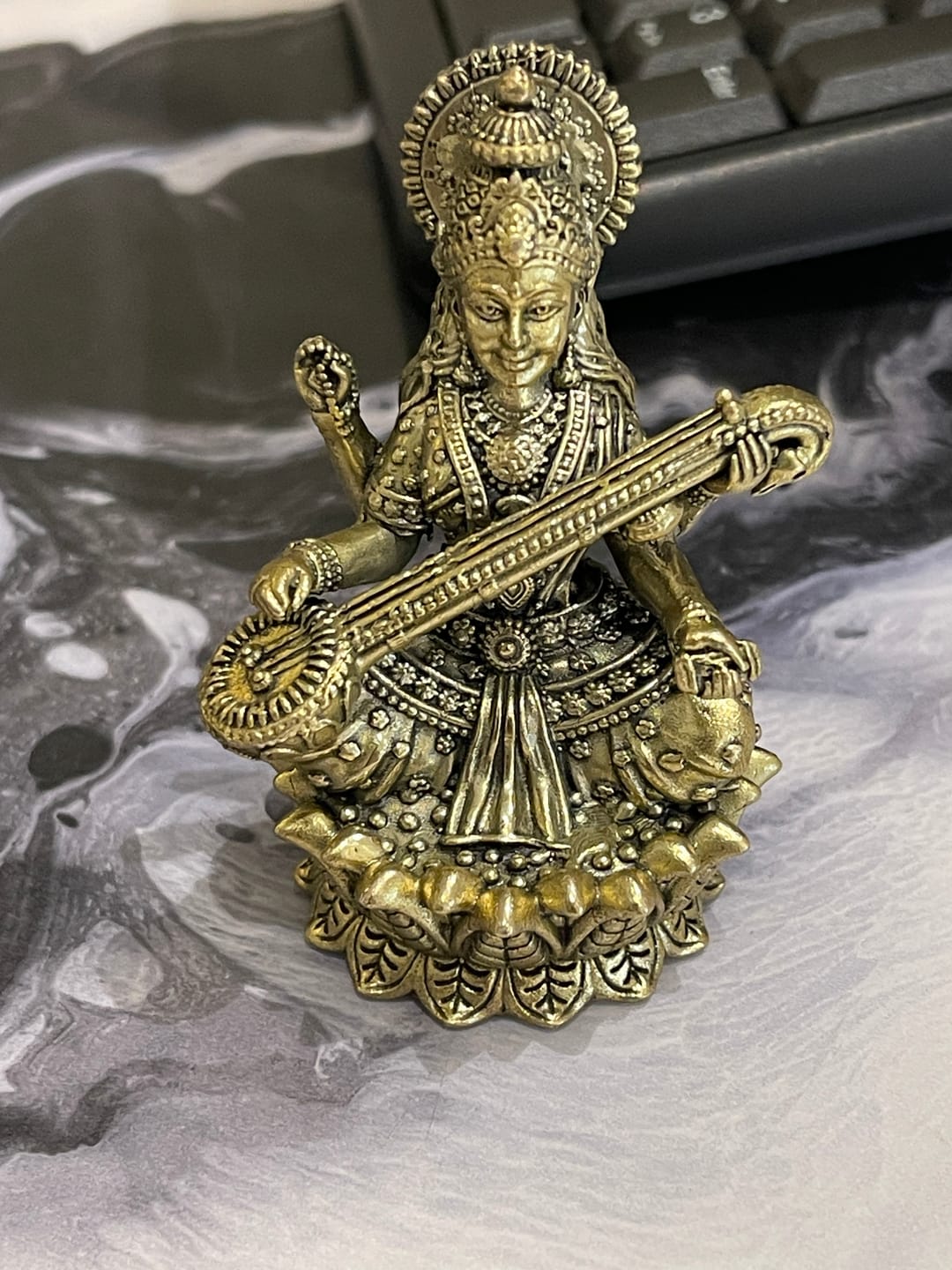 Customer photo review of Saraswati Ji Brass Idol | Vastu Remedy for Wisdom, Learning & Artistic Growth | 3–6 Inch | 110–900 g