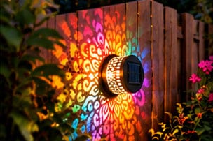 Customer photo review of LumiMandala™ – Solar Rainbow Garden Light