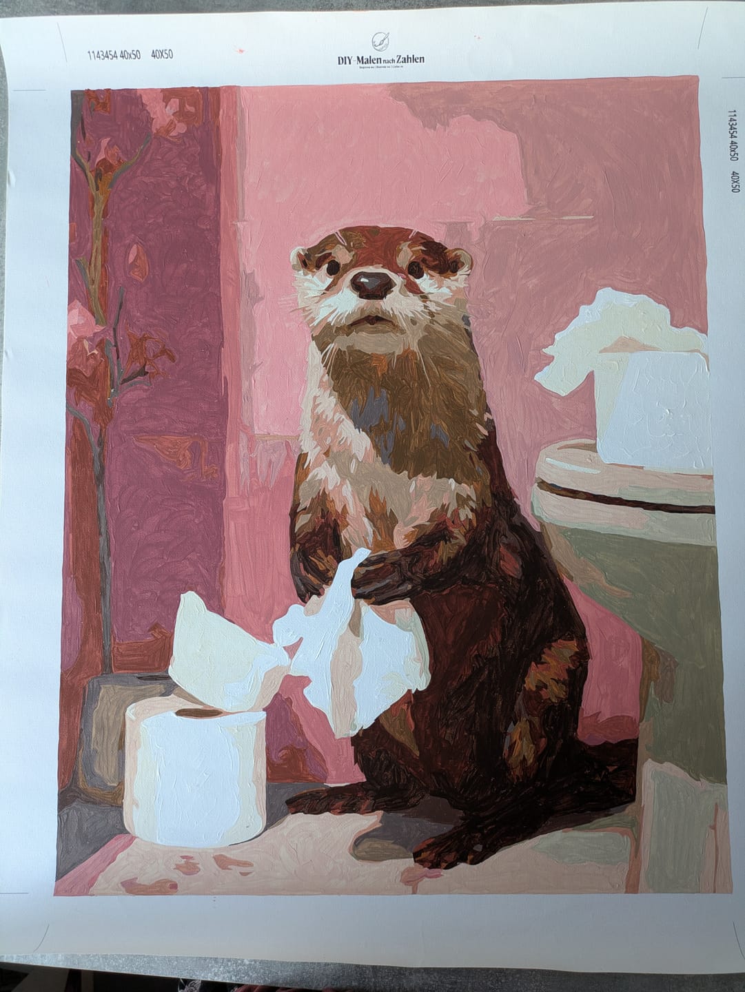 Customer photo review of Malen nach Zahlen - Otter auf der Toilette