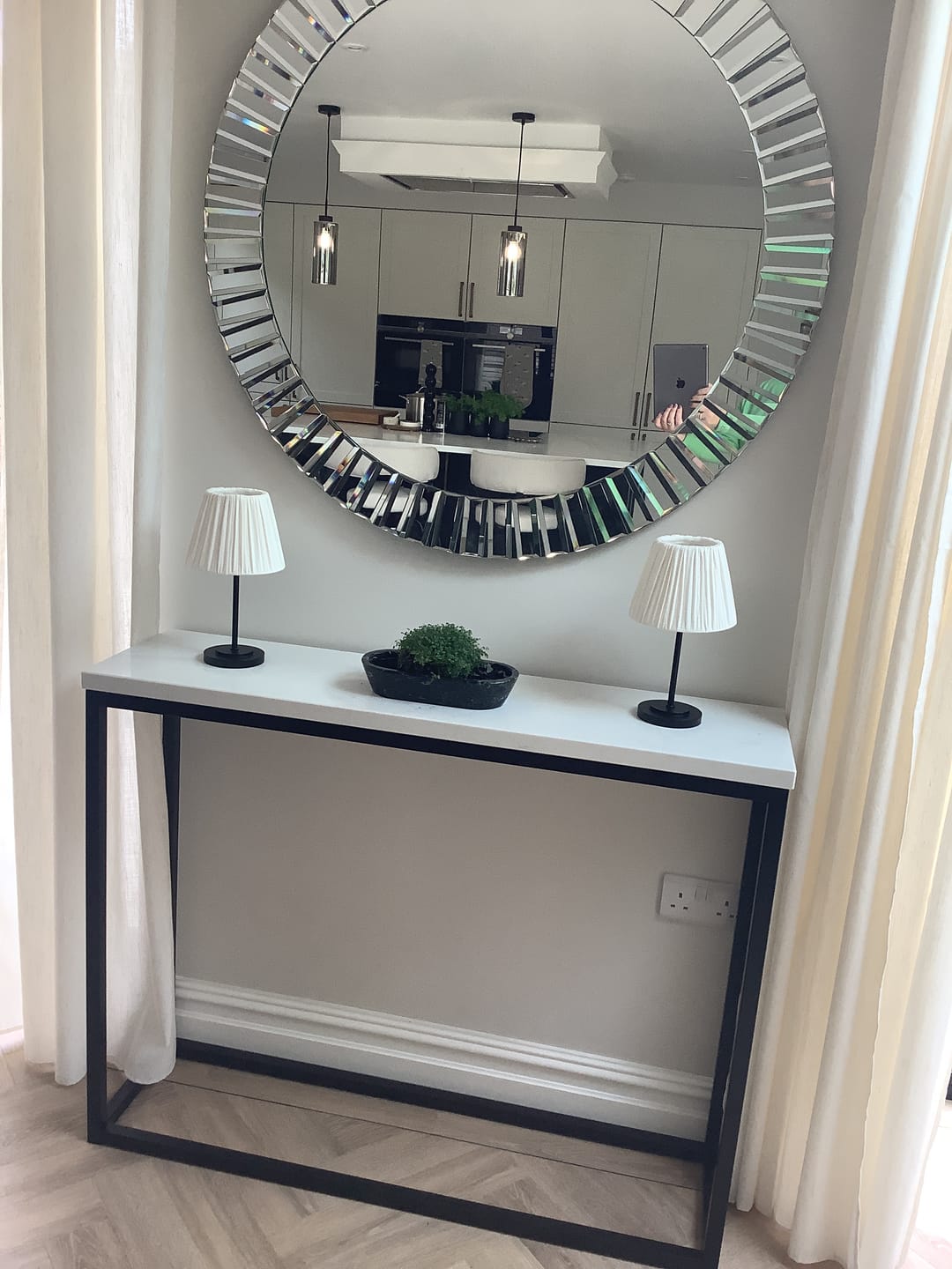 Customer photo review of Luna Marble Metal Console Table