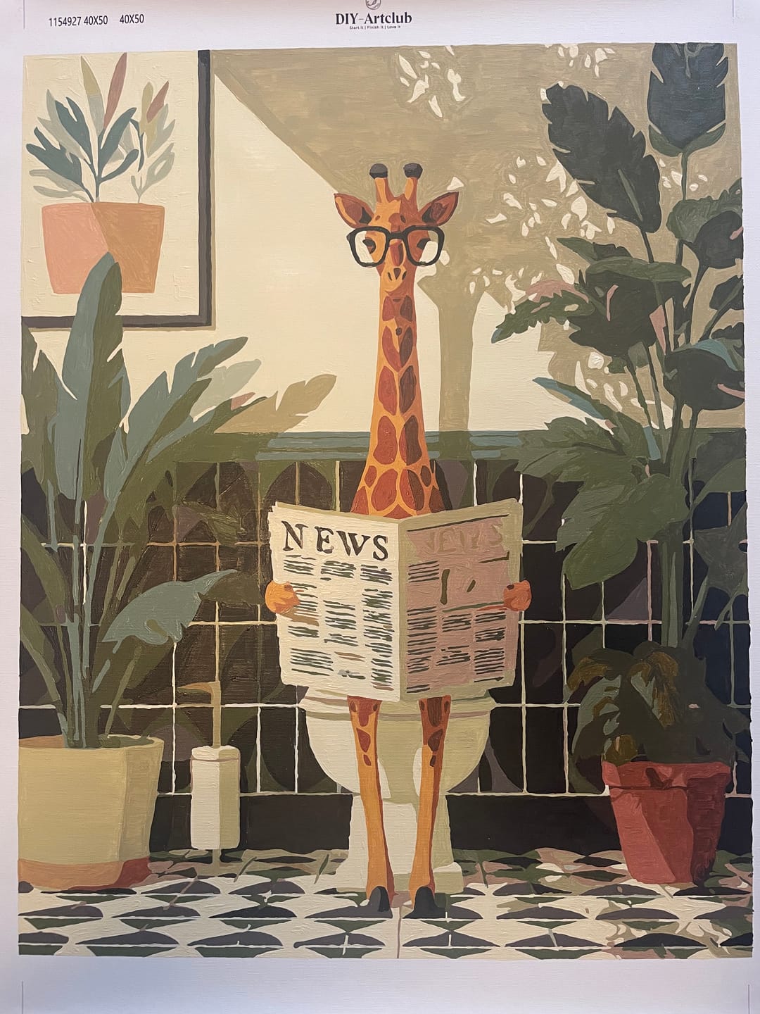 Customer photo review of Giraffe News | Paint by Number
