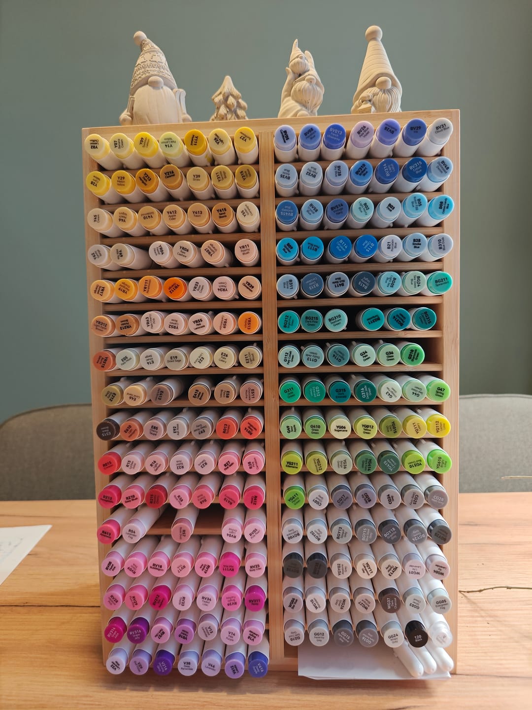Customer photo review of Ohuhu Bamboo Marker Organizer