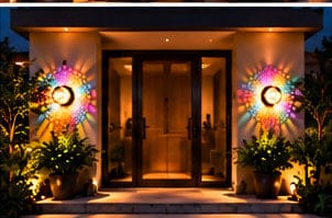 Customer photo review of LumiMandala™ – Solar Rainbow Garden Light