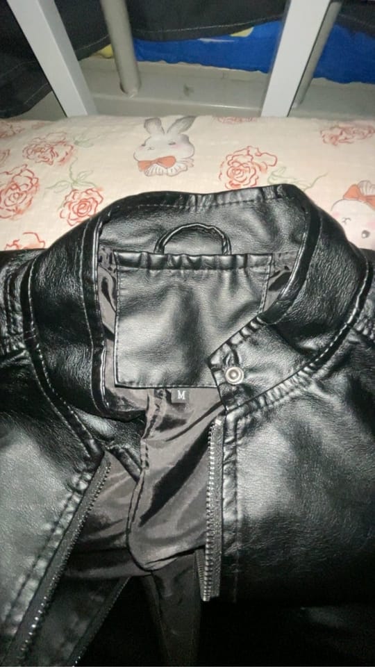 Customer photo review of Women's Faux Leather Zipper Jacket,  Motorcycle Stand Collar Short PU Outer Slim Jacket