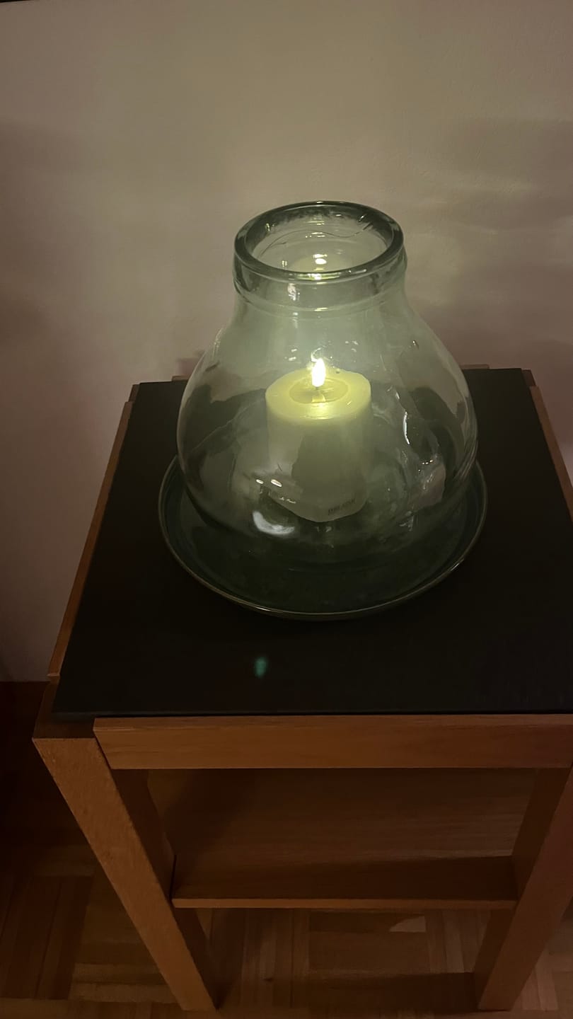 Customer photo review of LED Bloklys Ø 7,5 x 10 cm Sand