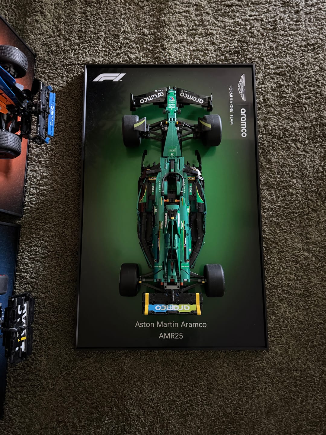 Customer photo review of Wall Display Frame For LEGO Technic F1 42240 Aston Martin AMR25