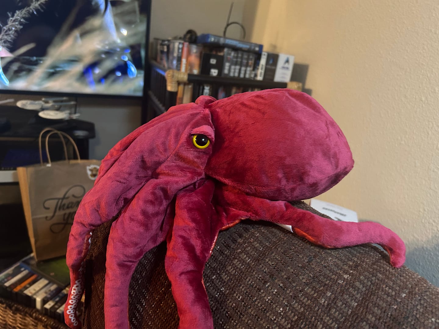 Customer photo review of Red Octopus Soft Stuffed Plush Toy