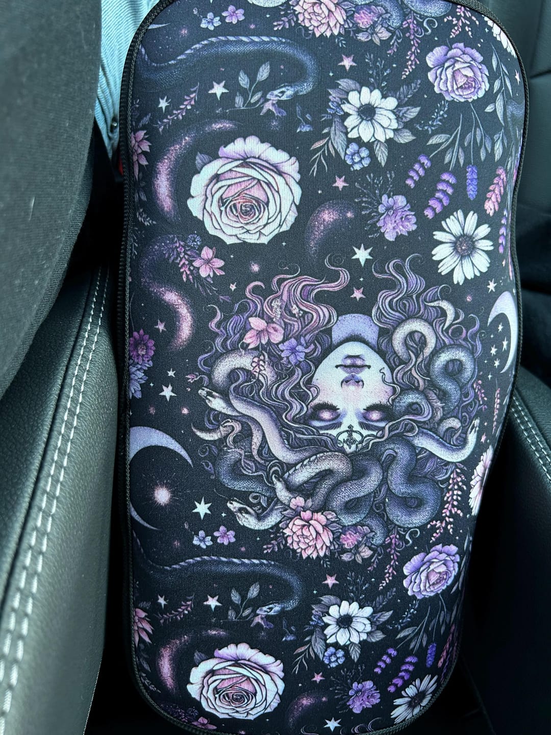 Customer photo review of Purple Medusa Car Console Cover
