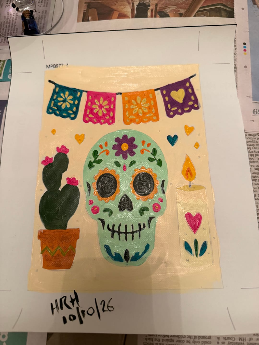 Customer photo review of 6 Mini Paintings - Mexican Skull Set
