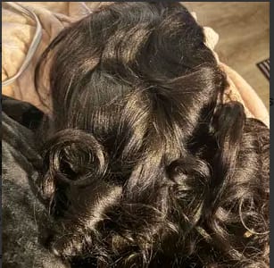 Customer photo review of Wavymy Kinky Straight Pre-Styled Layered Wave Wig 7x5 Lace Wear Go Glueless Wig Human Hair Wig 200% Density