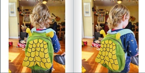 Customer photo review of Hoppy The Bee Toddler Backpack