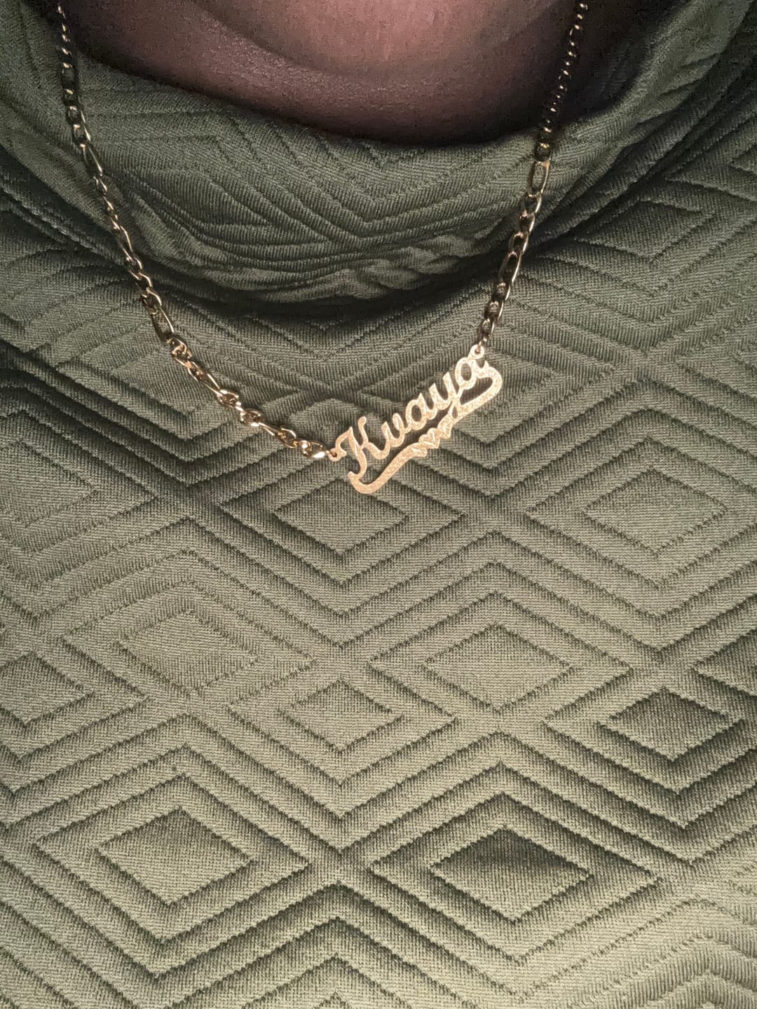 Customer photo review of Diamond Cut Heart Name Necklace