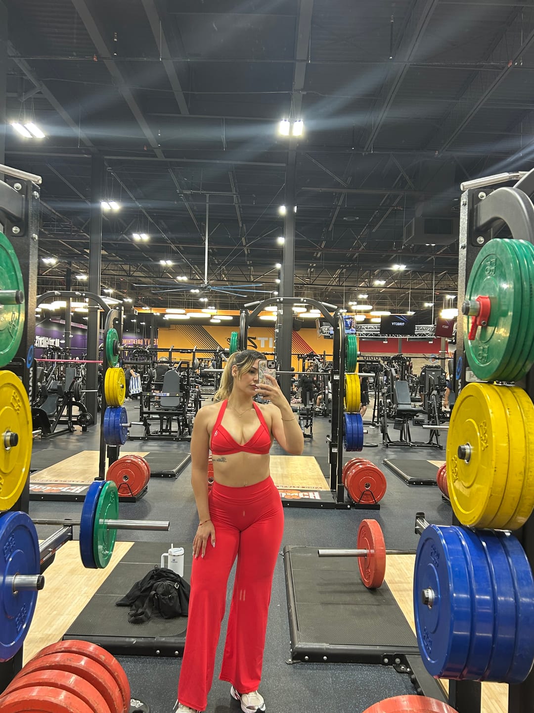 Customer photo review of Pchee Red Halter Bra and Straight Pant Set