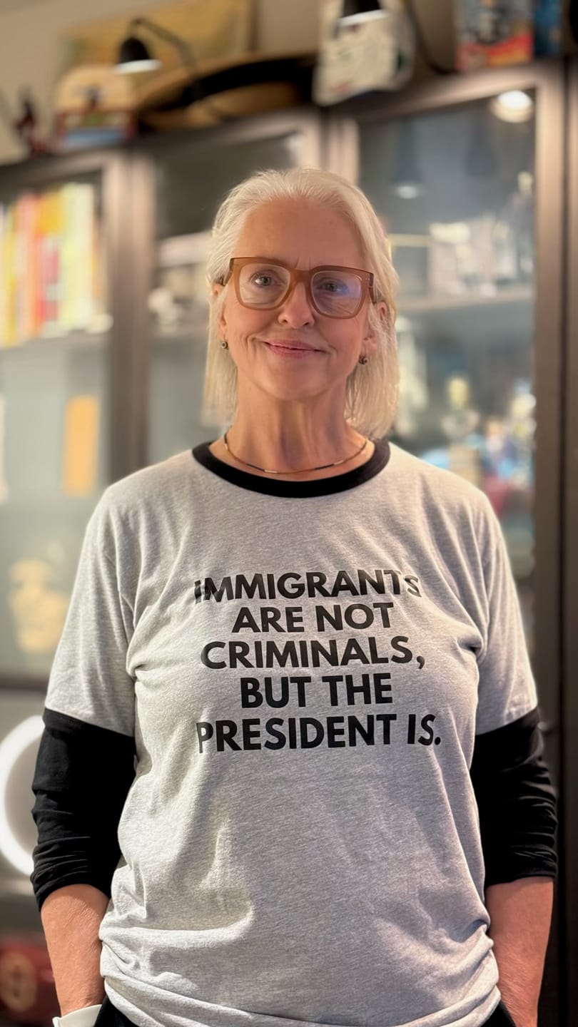 Customer photo review of Immigrants Premium Unisex T-Shirt