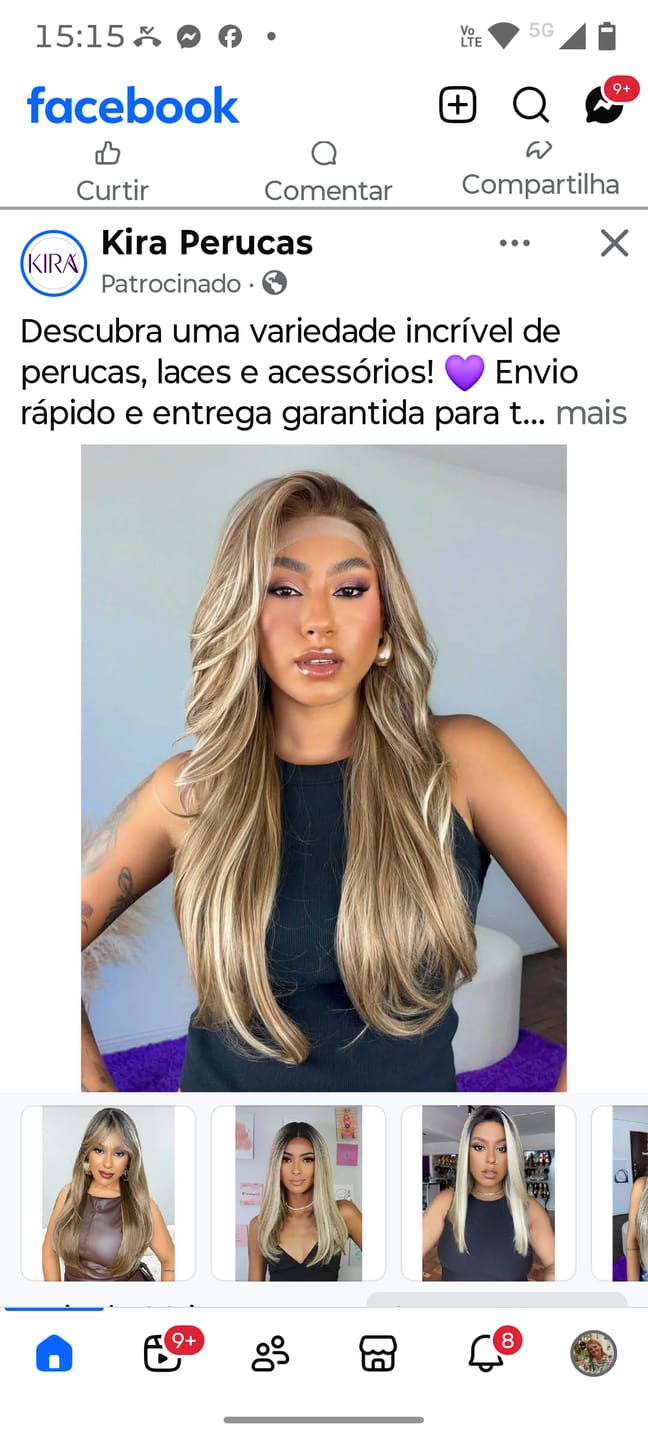 Customer photo review of Lace Front HD Aline Loira 70cm - Repartição Livre 13x6