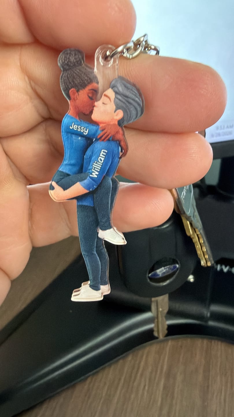 Customer photo review of Kissing Couple - Personalized Keychain, Gift for Couple