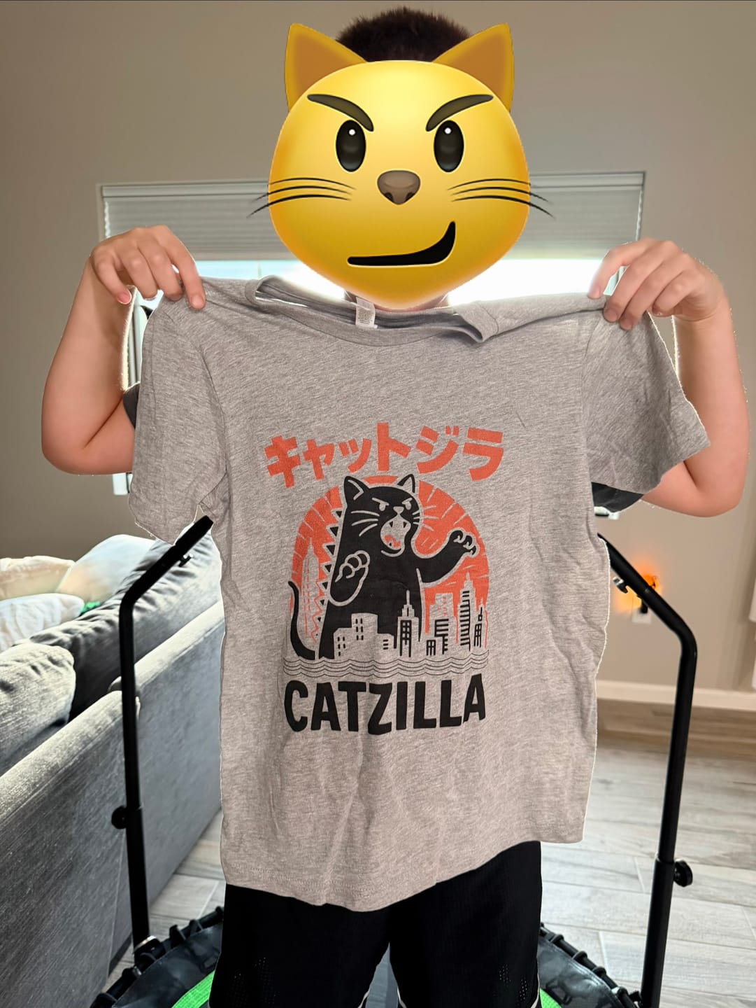 Customer photo review of Kyattojira Strikes Kids Tee
