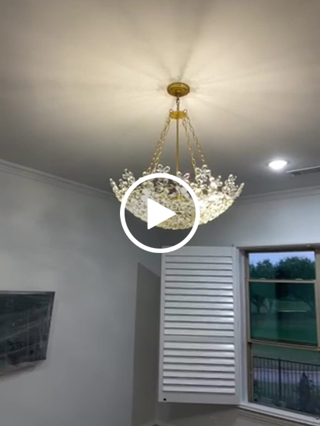 Customer video review of French Luxe Brass Bloom Crystal Floral Basket Chandelier