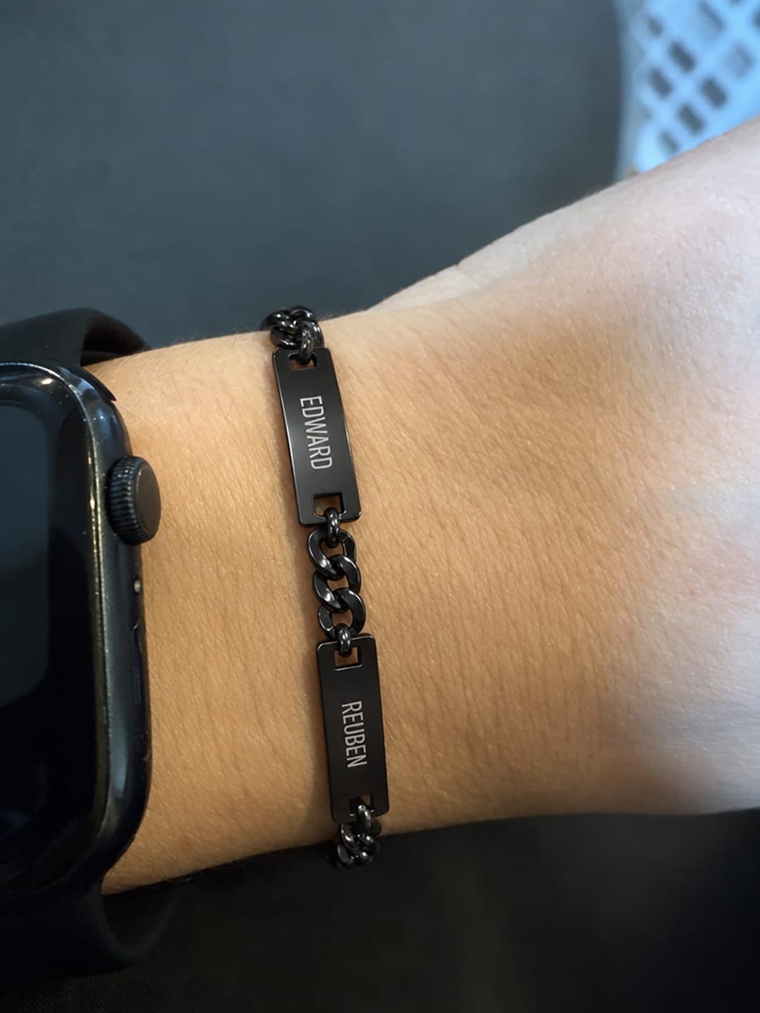 Customer photo review of For Him | Custom Name Bar Bracelet